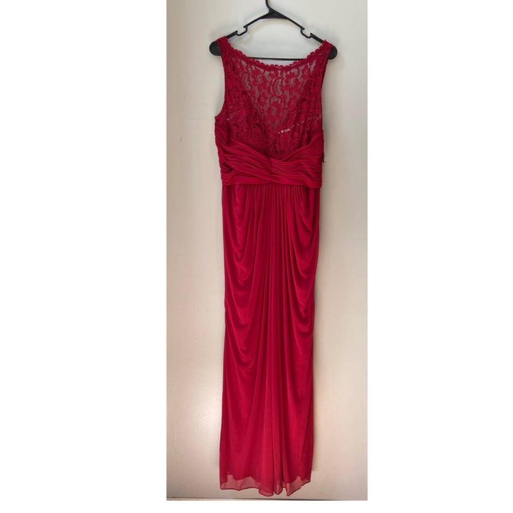 Sleeveless Chiffon Dress with Beaded Illusion Neck size 14 NWT